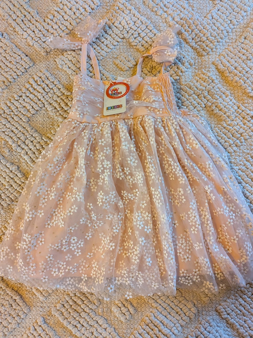 Cute Pink Floral Tulle Dress for Girls - Kids Dress